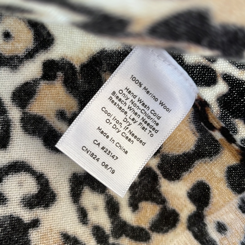 1x Talbots like new plus petite leopard pure merino wool knit sweater Wild hope - Picture 6 of 10